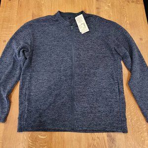 Muji Knit Fleece Zip Jacket Men’s Large Charcoal Gray **NEW**